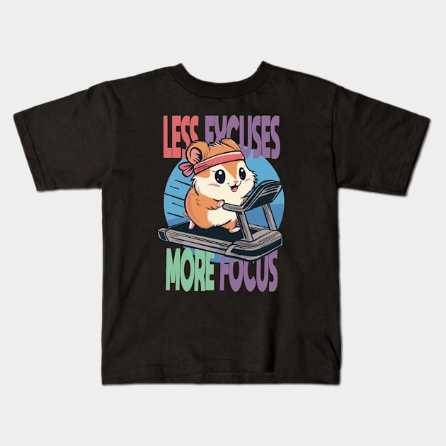 Less Excuses More Focus Kids T-Shirt by EzekRenne